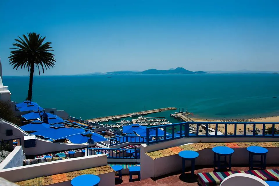 Terrasse face au golfe de Tunis à Sidi Bou Saïd