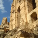 amphithéâtre romain d'El Jem, vue extérieure des arcades